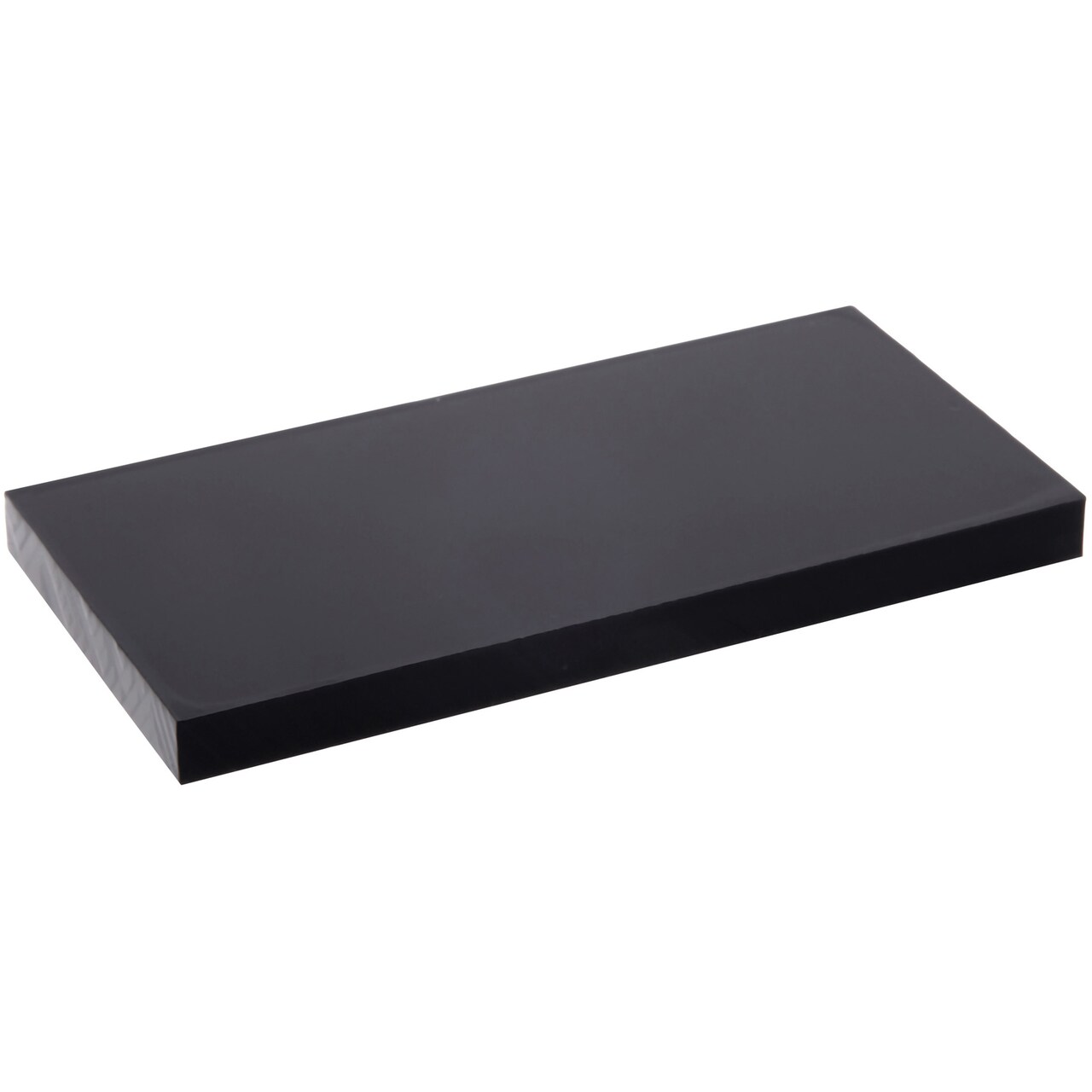 Plymor Black Acrylic Rectangular Standard-Edge Display Base, 3" W x 1.5" D x 0.25" H